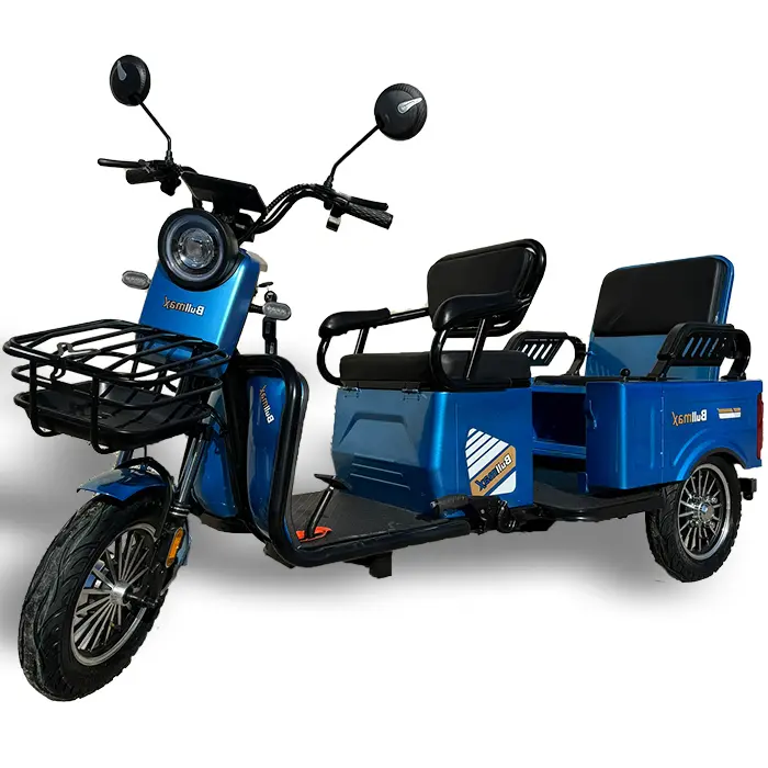 Електрическа триколка Bullmax A10 Cargo, 1500W, 48V/20Ah, За двама, Товарно Отделение, Синя Перла - 398