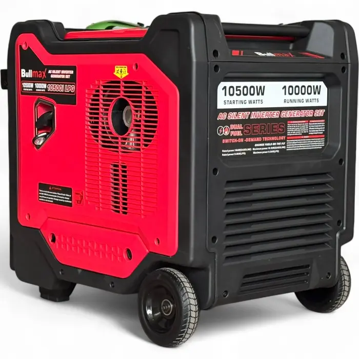 Комбиниран обезшумен инверторен генератор за ток Bullmax 10500i LPG, 10KW, Бензин, Газ, Дистанционно, 230/400V, 485cc, Преносим - 2094