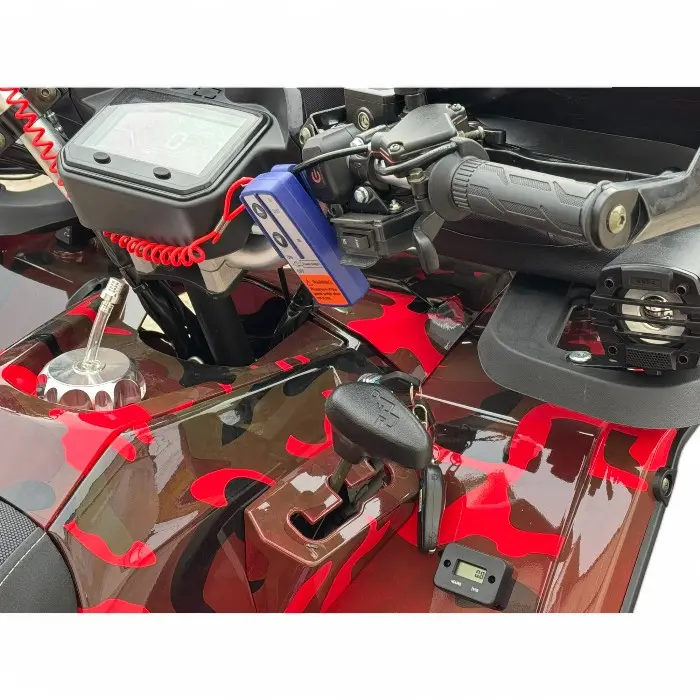 Бензиново ATV Bullmax 250cc, Лебедка, Теглич, Ловджийски сак, Full Led, Червен Камуфлаж - 1747