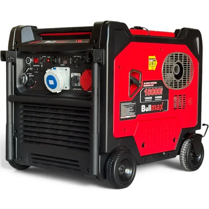 Бензинов инверторен генератор за ток Bullmax 16000i, Преносим, 16KW, Чиста Синусоида, 4-тактов, три вида запалване, монофазен и трифазен ток - 2805