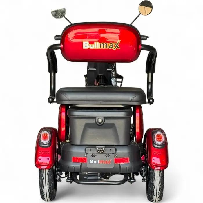 Триместна електрическа триколка Bullmax R3, 60V,20A, 2000W, 10 инча гуми, 5 батерии, задно предаване, Червена Перла - 2199