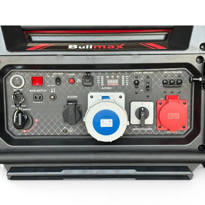 Бензинов инверторен генератор за ток Bullmax 16000i, Преносим, 16KW, Чиста Синусоида, 4-тактов, три вида запалване, монофазен и трифазен ток - 2806