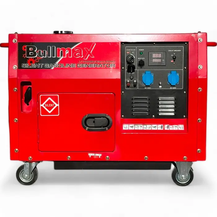 Обезшумен Бензинов Генератор за Ток Bullmax 7.5KW Монофазен, Водозащитен, Меден Ротор и Статор, Дисплей, AVR, GX760, 4-тактов - 1562