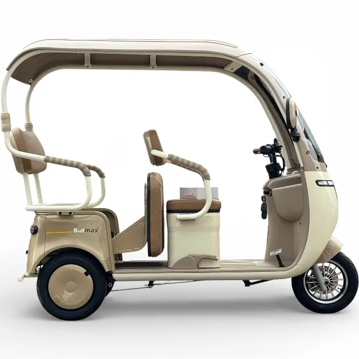 Триместна електрическа триколка с покрив Bullmax Калинка Премиум, 3000W, 72V/20Ah, 6 батерии, EEC Сертификат, Сива - 2627