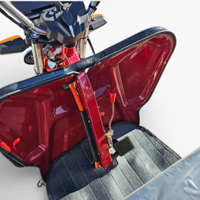 Двуместна Товарна Електрическа Триколка, 2500W, 5 батерии, 60V,20Ah, 500кг, демултипликатор,EEC Сертификат, червена - 2560