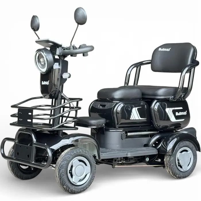 Триместна електрическа четириколка Bullmax C4, 1500W, 48V/20Ah, Маневрена, магнитна спирачка, черна - 2583