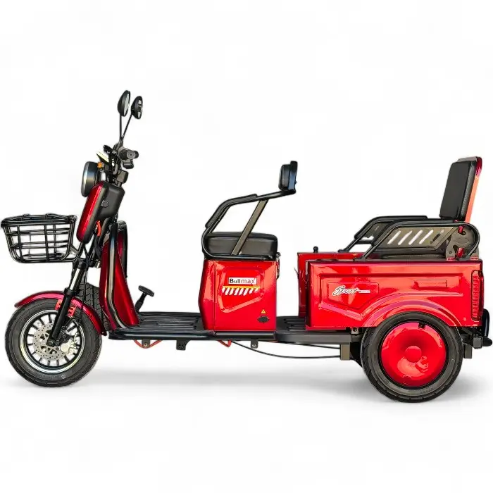 Двуместна електрическа триколка Bullmax A10 Premium, 2800W, 5 батерии, 350кг товароносимост, СЕ сертификат, синя - 2407