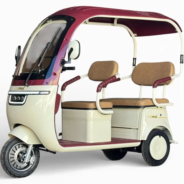 Триместна електрическа триколка с покрив Bullmax Калинка Премиум, 3000W, 72V/20Ah, 6 батерии, EEC Сертификат, Червена - 2643