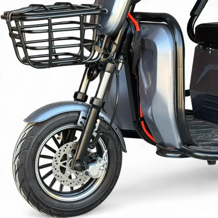 Двуместна електрическа триколка Bullmax A10 Premium, 2800W, 5 батерии, 350кг товароносимост, СЕ сертификат, синя - 2411