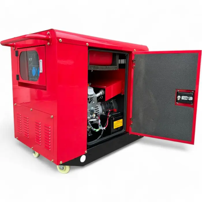 Обезшумен Бензинов Генератор за ток Bullmax 12.5KW, Монофазен, AVR, 15kVa, Подвижен, Водоустойчив - 1500