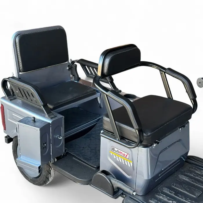 Двуместна електрическа триколка Bullmax A10 Premium, 2800W, 5 батерии, 350кг товароносимост, СЕ сертификат, синя - 2415