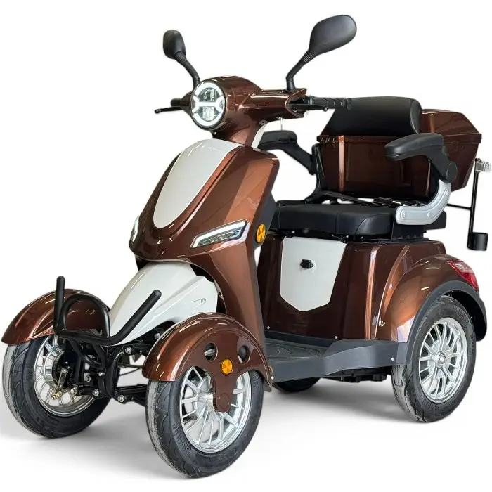 Електрическа четириколка Bullmax B4, LED, 1500W,60V, Магнитна Спирачка, Карамел - 2754