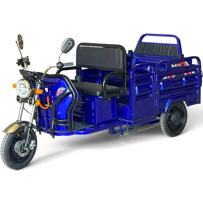 Триместна товарна електрическа карго триколка, 3500W, до 80км пробег, 600кг, Подсилена, за работа, земеделие и транспорт - 2923