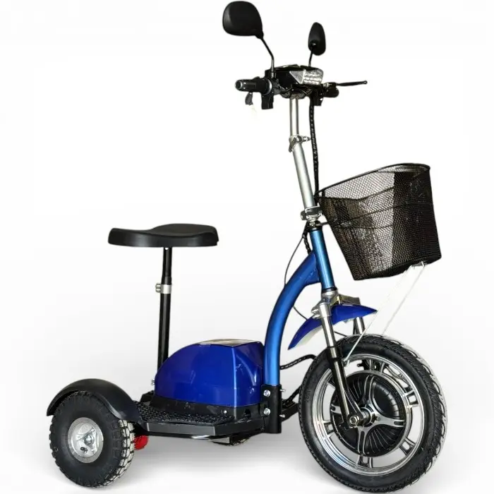 Евтина Сгъваема Преносима Електрическа триколка Bullmax A2 Premium 750W 48V / 12Ah, предно предаване, 160кг товароносимост - 2679