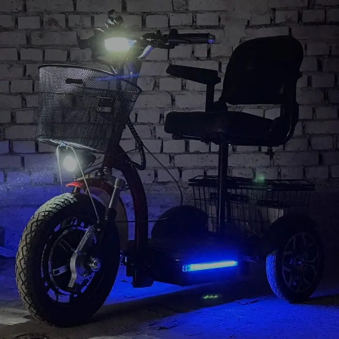 Електрическа триколка Bullmax Н1 750W, Предно предаване, 3 скорости, LED дисплей, две кошници, Червена Перла - 1654