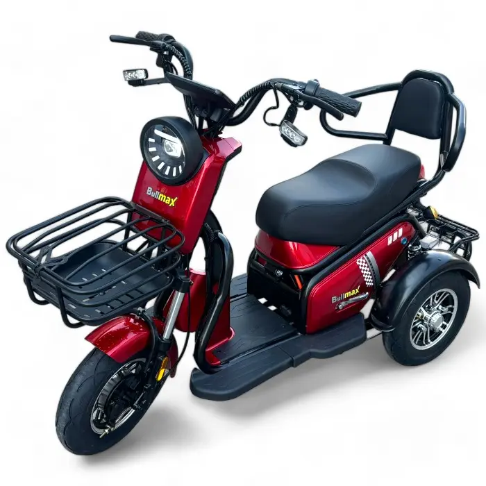 Двуместна електрическа триколка Pudding Eco, 1800W, Диференциал, За двама, Червена Перла - 1657