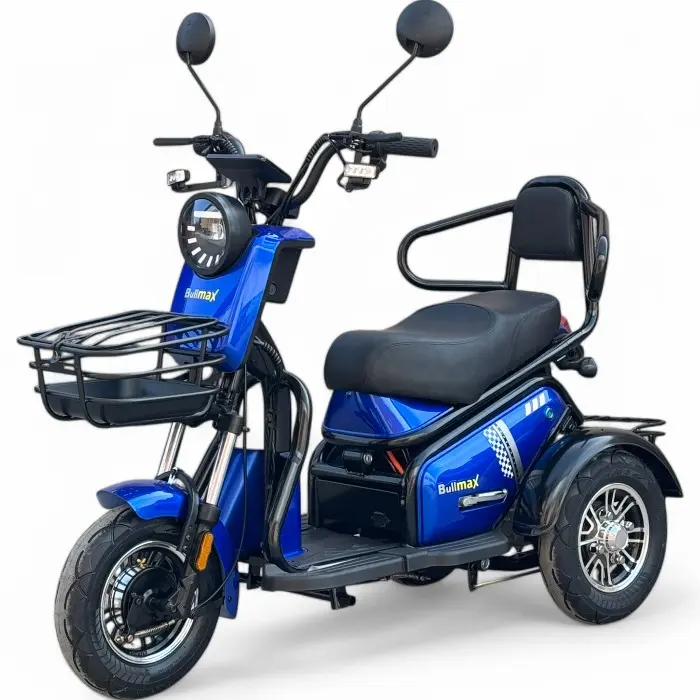 Двуместна електрическа триколка Pudding Eco, 1800W, Диференциал, За двама, Синя Перла - 1804