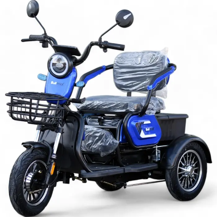 Електрическа триколка Bullmax C1+, 1500W, За трима, 48/20Ah, JUMBO Гуми, Електриково Зелено - 1058