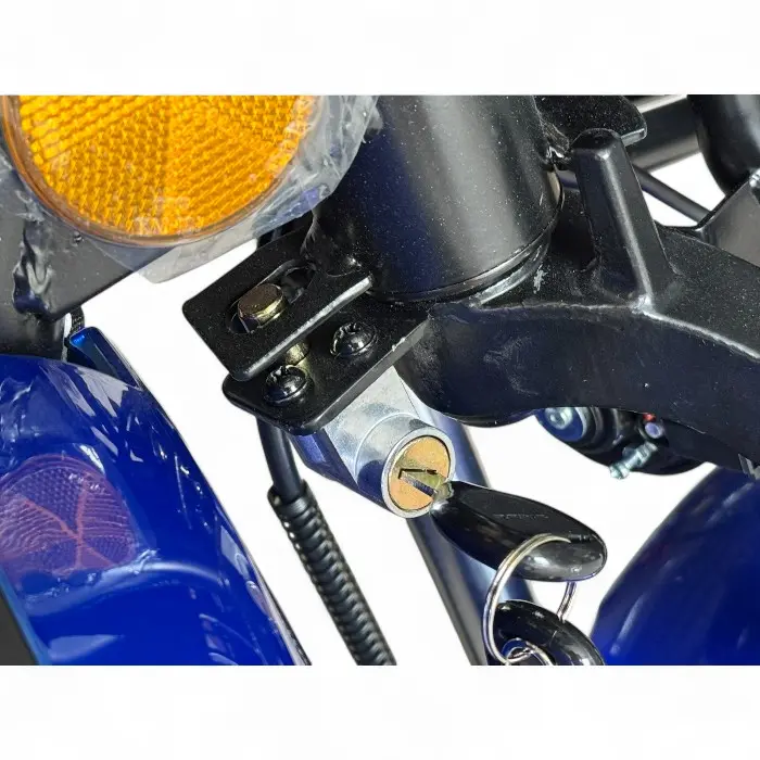 Триместна електрическа триколка Bullmax R3, 60V,20A, 2000W, 10 инча гуми, 5 батерии, задно предаване, Синя Перла - 2219