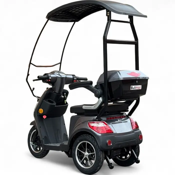 Електрическа триколка с покрив Bullmax R1, 1500W, 60V/20Ah, CE Сертификат, 25км/ч, сива - 2394