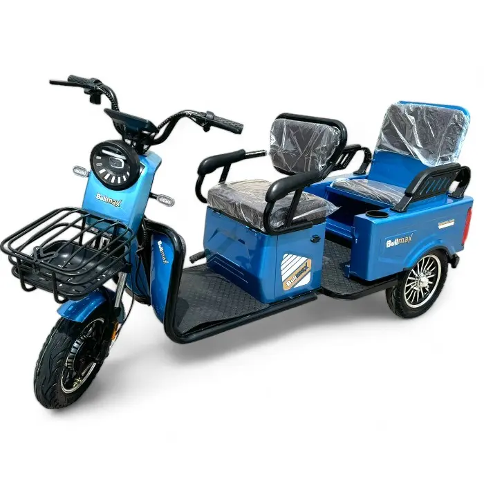 Електрическа триколка Bullmax A10 Cargo, 1500W, 48V/20Ah, За двама, Товарно Отделение, Синя Перла - 960