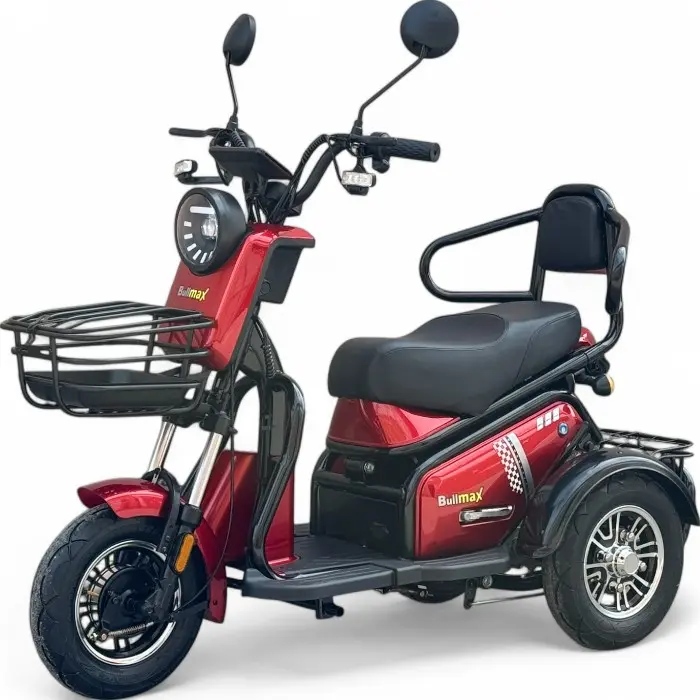 Двуместна електрическа триколка Pudding Eco, 1800W, Диференциал, За двама, Червена Перла - 1805