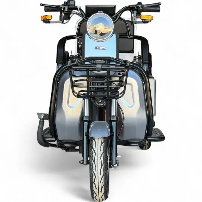 Двуместна електрическа триколка Bullmax A10 Premium, 2800W, 5 батерии, 350кг товароносимост, СЕ сертификат, синя - 2418