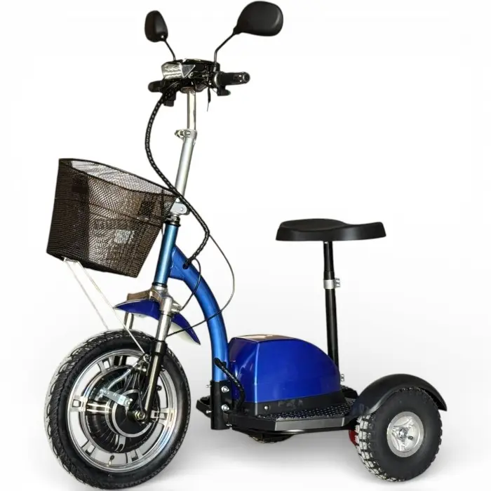 Евтина Сгъваема Преносима Електрическа триколка Bullmax A2 Premium 750W 48V / 12Ah, предно предаване, 160кг товароносимост - 2681