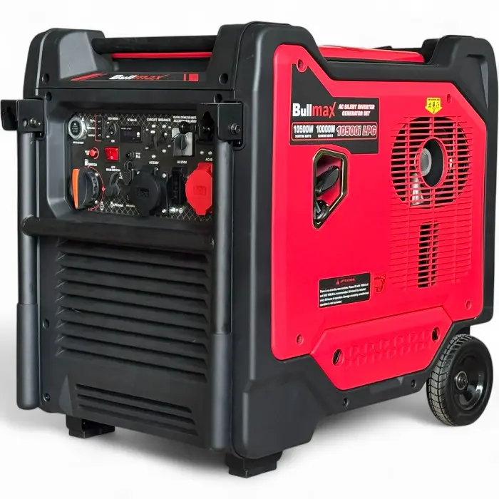 Комбиниран обезшумен инверторен генератор за ток Bullmax 10500i LPG, 10KW, Бензин, Газ, Дистанционно, 230/400V, 485cc, Преносим - 2096