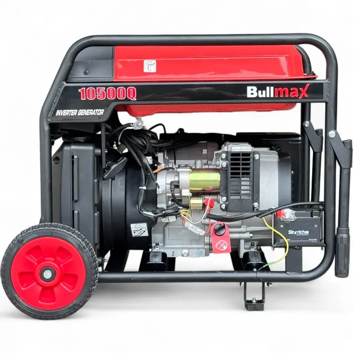 Комбиниран инверторен генератор за ток Bullmax 10500iQ, 10kW, червен, преносим, дистанционно управление, чиста синусоида, 4-тактов - 2153