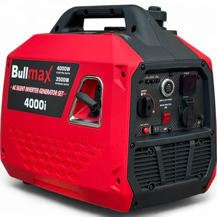 Обезшумен Инверторен генератор за ток Bullmax 4000i, 4.0KW, дисплей, ел. старт, монофазен, чиста синусоида, компактен - 2054