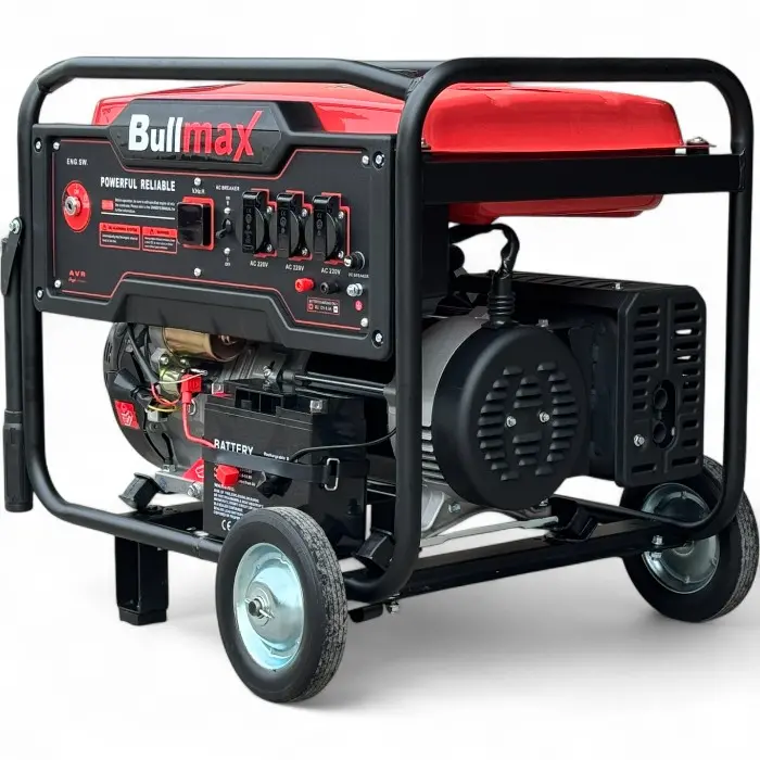 Монофазен Бензинов Генератор за ток Bullmax 7000, 7kW, преносим, AVR, Дисплей, Акумулатор - 2124