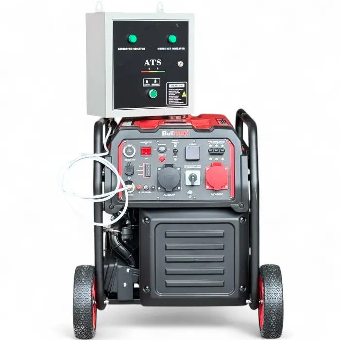 Комбиниран инверторен генератор за ток Bullmax 10500iQ, 10kW, червен, преносим, дистанционно управление, чиста синусоида, 4-тактов - 2155