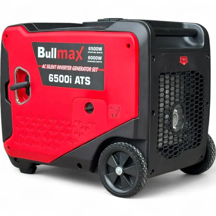 Обезшумен Инверторен генератор за ток Bullmax 6500i , 6.0KW, червен, преносим, ел. старт, дистанционно, червен, преносим, Чиста Синусоида - 2138