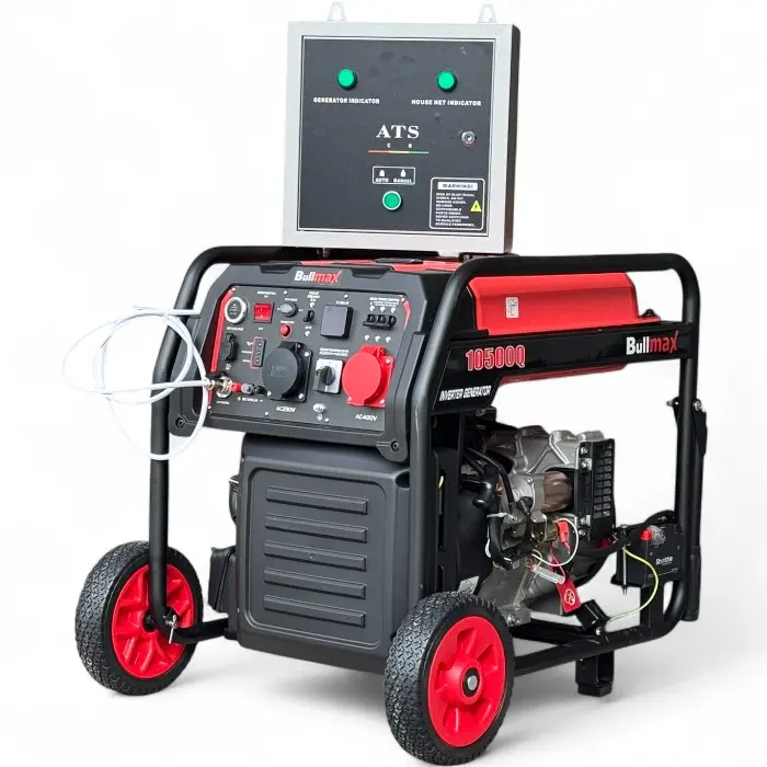 Комбиниран инверторен генератор за ток Bullmax 10500iQ, 10kW, червен, преносим, дистанционно управление, чиста синусоида, 4-тактов - 2156