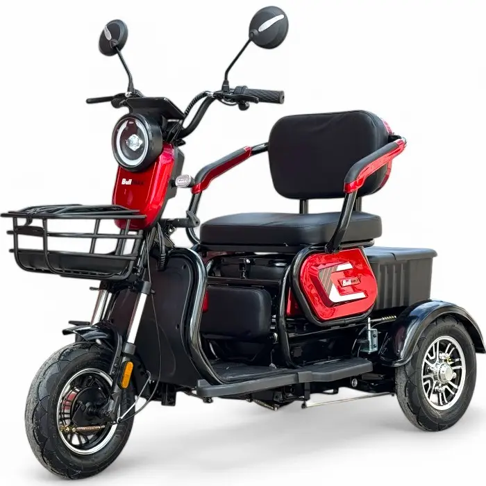 Електрическа триколка Bullmax C1+ 1500W, За трима, 48/20Ah, Червена перла - 1928
