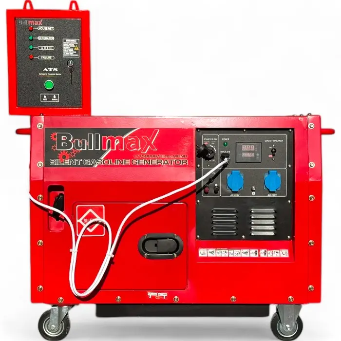 Обезшумен Бензинов Генератор за Ток Bullmax 7.5KW Монофазен, Водозащитен, Меден Ротор и Статор, Дисплей, AVR, GX760, 4-тактов - 1567