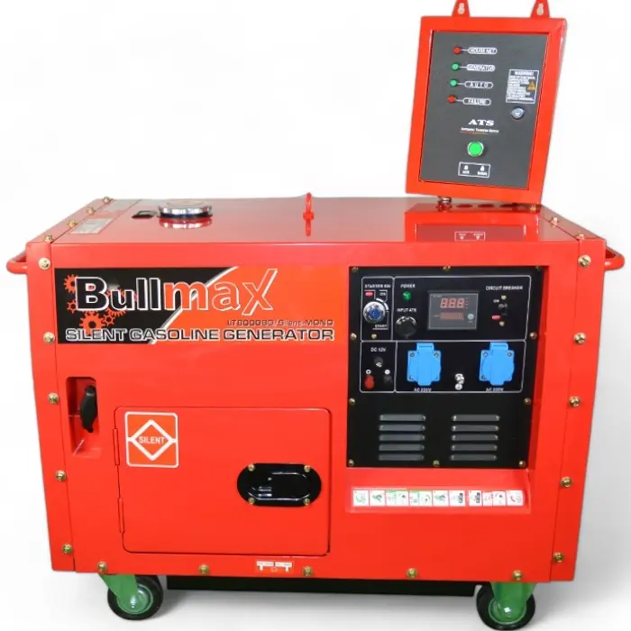 Обезшумен Бензинов Генератор за Ток Bullmax 7.5KW Монофазен, Водозащитен, ATS Табло, Дисплей, AVR, GX760, 4-тактов - 1471