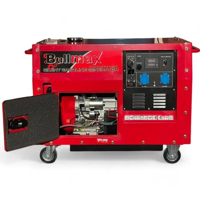 Обезшумен Бензинов Генератор за Ток Bullmax 7.5KW Монофазен, Водозащитен, Меден Ротор и Статор, Дисплей, AVR, GX760, 4-тактов - 1568