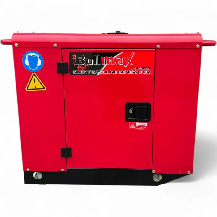 Обезшумен Бензинов Генератор за ток Bullmax 12.5KW, Монофазен, AVR, 15kVa, Подвижен, Водоустойчив - 1503