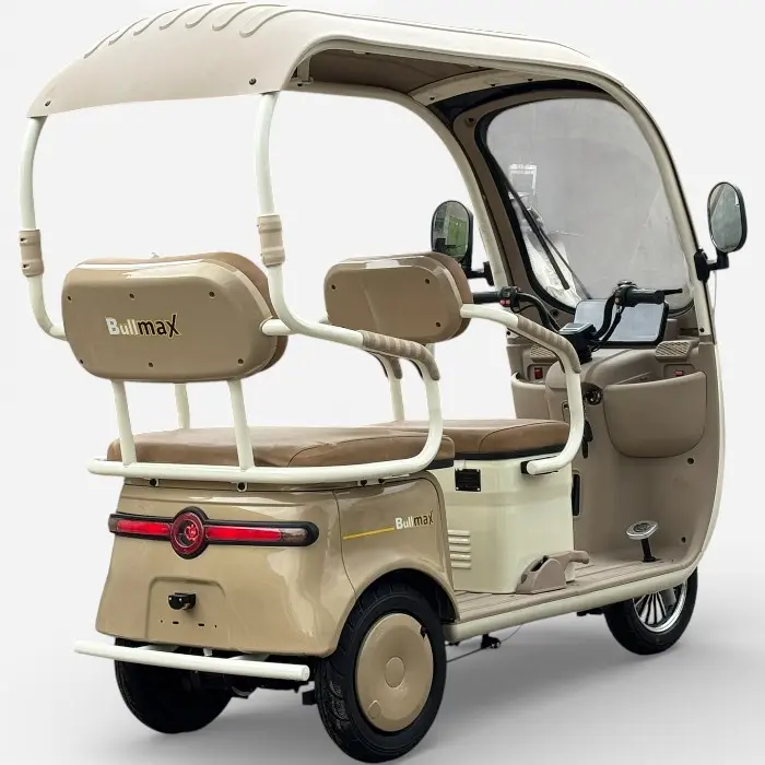 Триместна електрическа триколка с покрив Bullmax Калинка Премиум, 3000W, 72V/20Ah, 6 батерии, EEC Сертификат, Сива - 2632