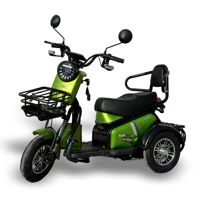 Двуместна електрическа триколка Pudding PRO, 1800W, диференциал, за двама, Електриково зелено - 129