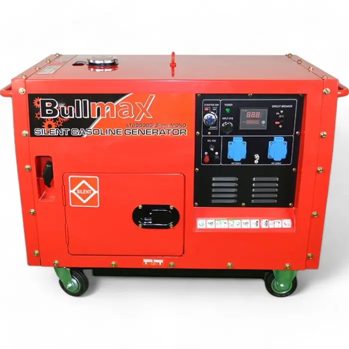 Обезшумен Бензинов Генератор за Ток Bullmax 7.5KW Монофазен, Водозащитен, Меден Ротор и Статор, Дисплей, AVR, GX760, 4-тактов - 1465