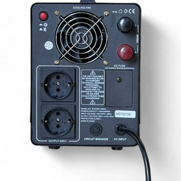 Инверторен UPS Bullmax, чиста синусоида, 1500VA / 900W, LED дисплей, стенен - 1549