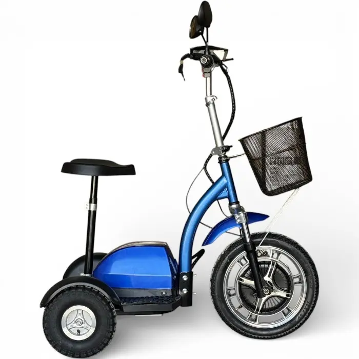 Евтина Сгъваема Преносима Електрическа триколка Bullmax A2 Premium 750W 48V / 12Ah, предно предаване, 160кг товароносимост - 2685