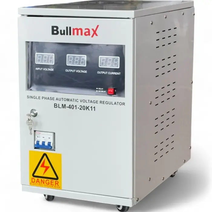 Стабилизатор за ток и напрежение Bullmax тип Servo Motor, монофазен, 20KVA / 16KW, с колелца - 1604