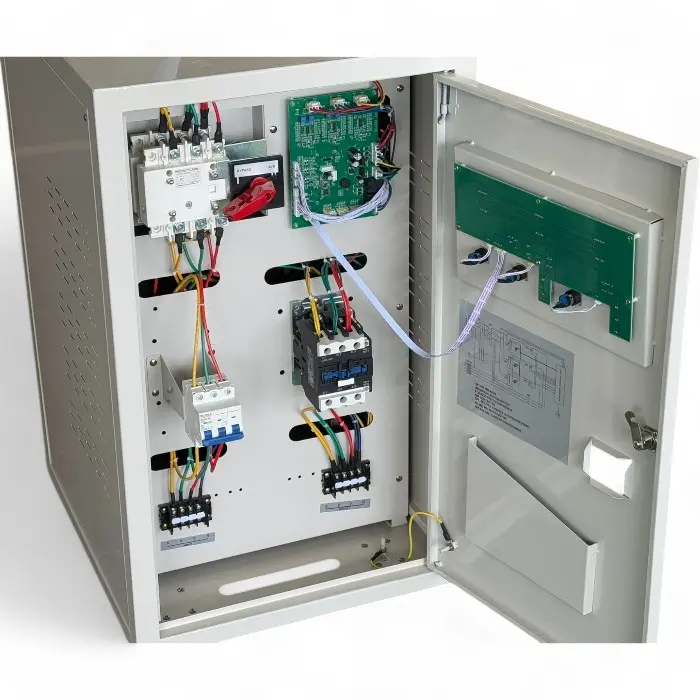 Стабилизатор за ток и напрежение Bullmax тип Servo Motor, трифазен, 15KVA / 9KW, с колелца - 1586