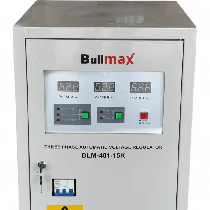 Стабилизатор за ток и напрежение Bullmax тип Servo Motor, трифазен, 15KVA / 9KW, с колелца - 1587