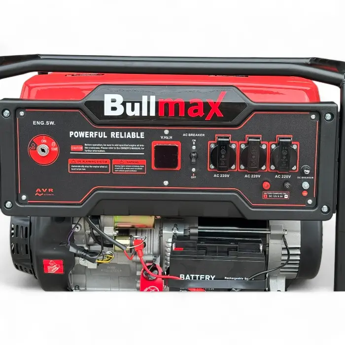 Монофазен Бензинов Генератор за ток Bullmax 7000, 7kW, преносим, AVR, Дисплей, Акумулатор - 2128