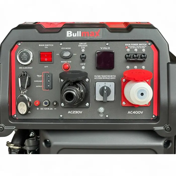 Комбиниран инверторен генератор за ток Bullmax 10500iQ, 10kW, червен, преносим, дистанционно управление, чиста синусоида, 4-тактов - 2158